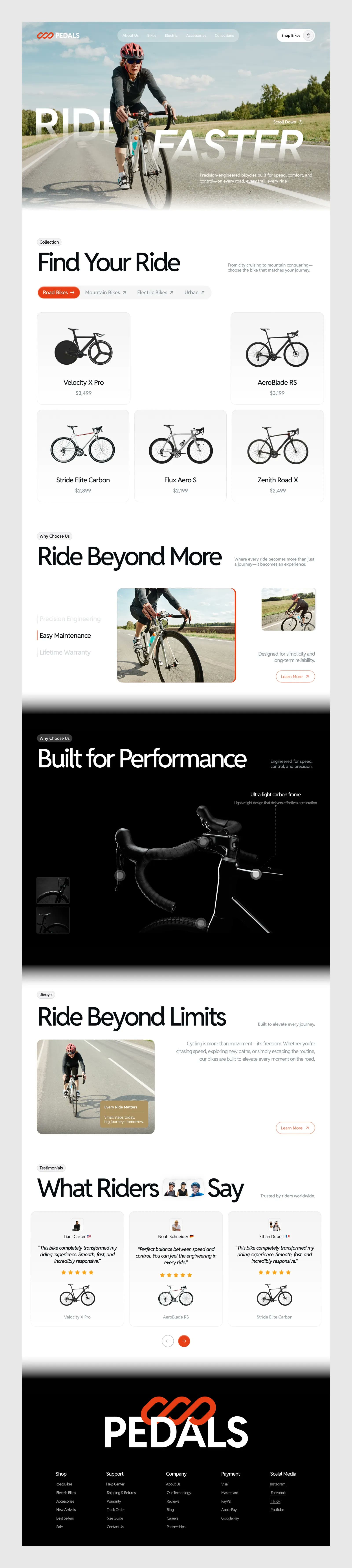 Pedals, e-commerce design, view 3