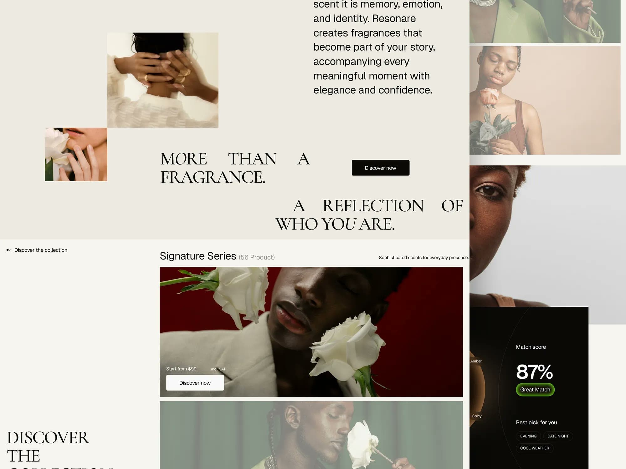 Resonare, e-commerce design, view 2