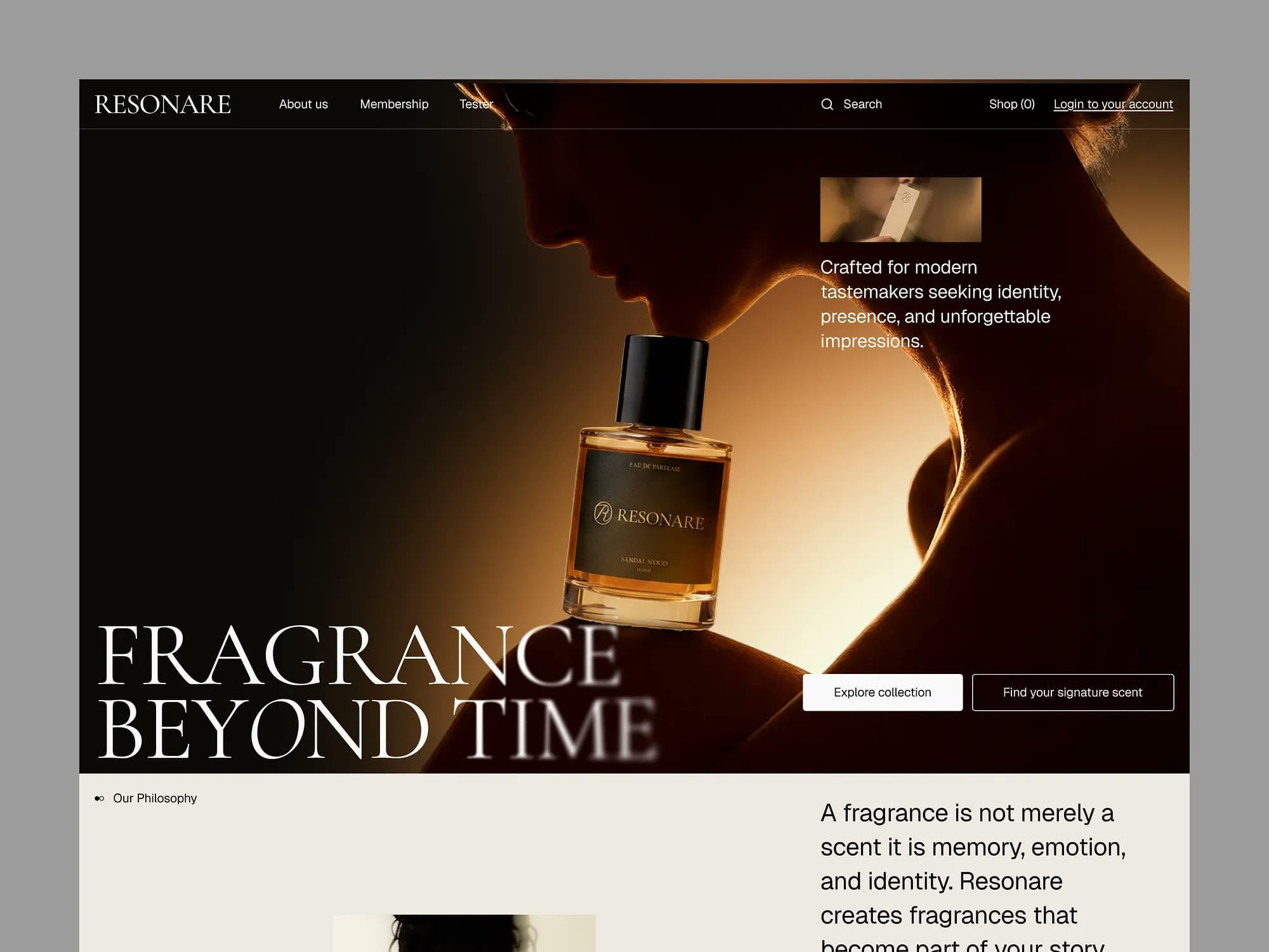Resonare, e-commerce design, view 3