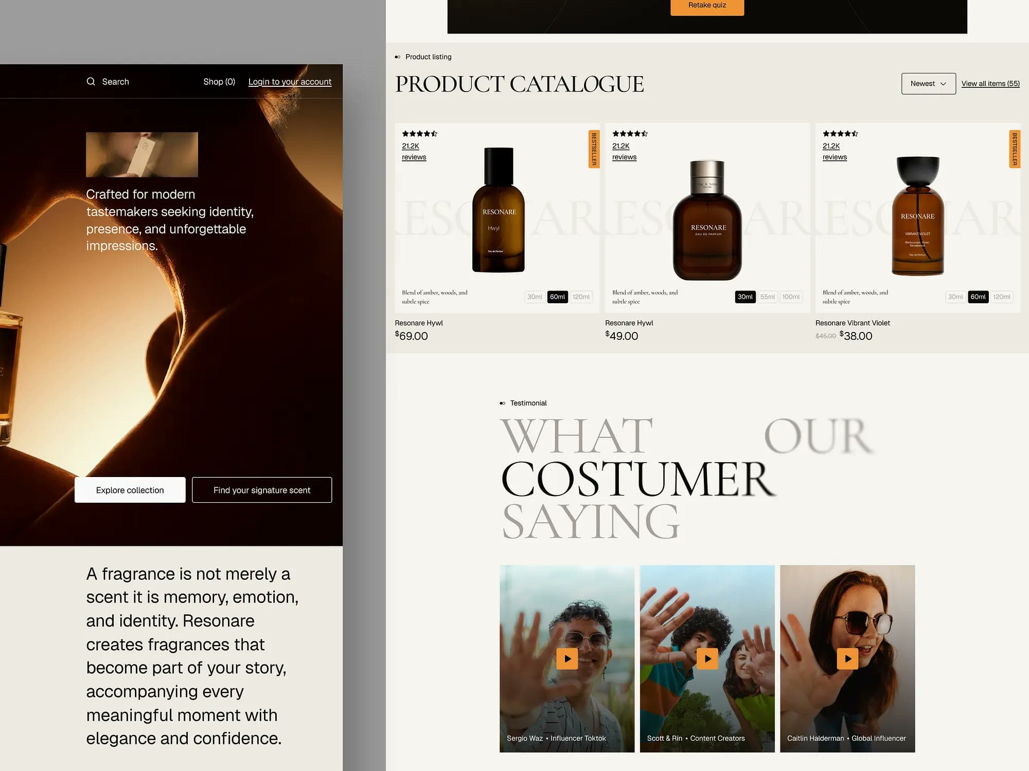 Resonare, e-commerce design, view 4