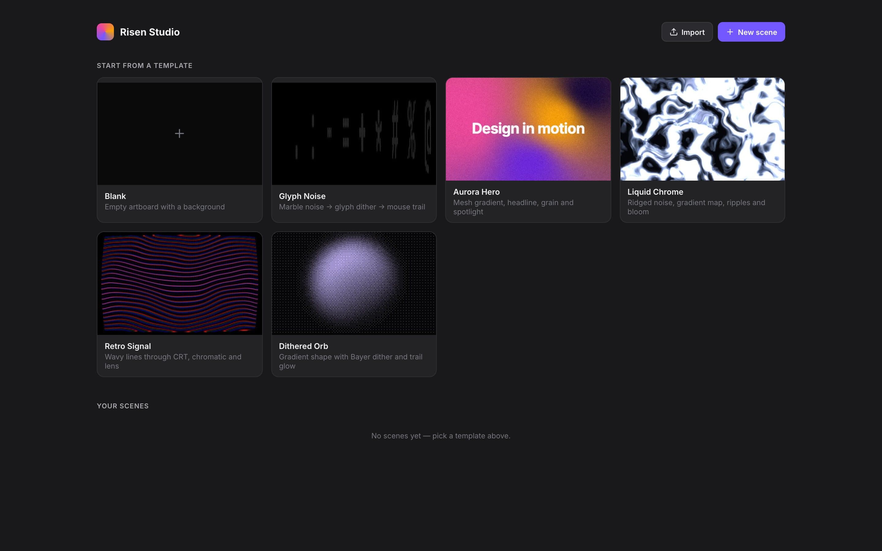 Risen Studio, Web App · Creative Tool