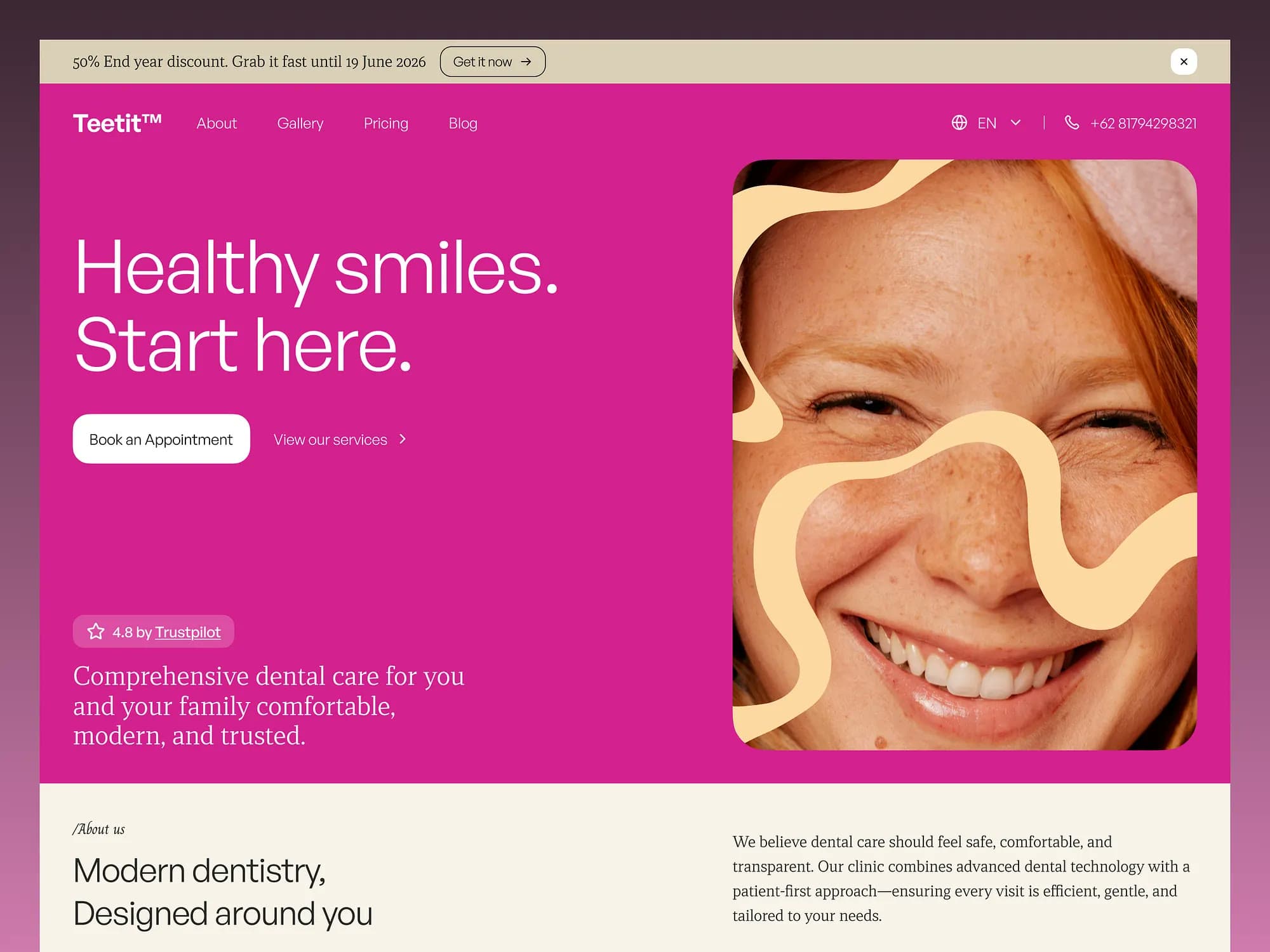 Teetit, website design, view 2