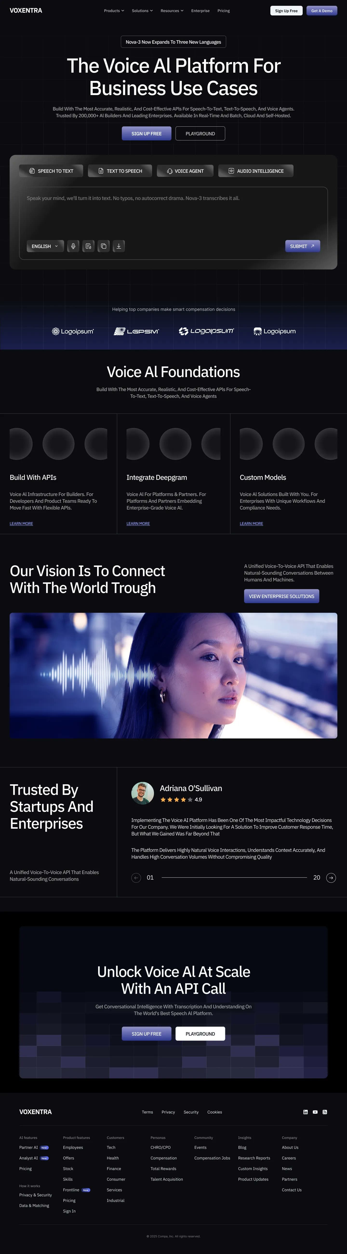 Voxentra, landing page design, view 6