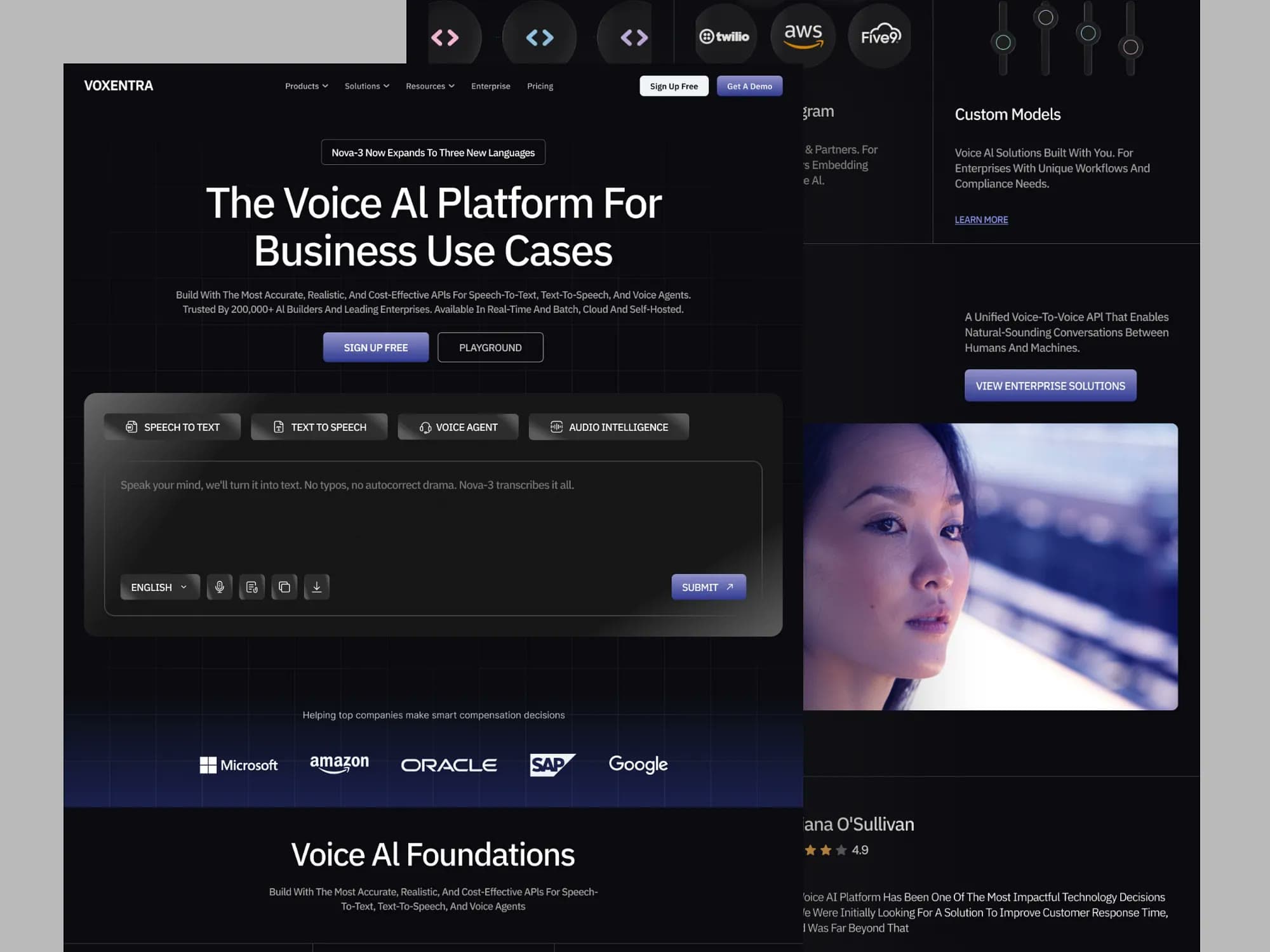 Voxentra, landing page design, view 7