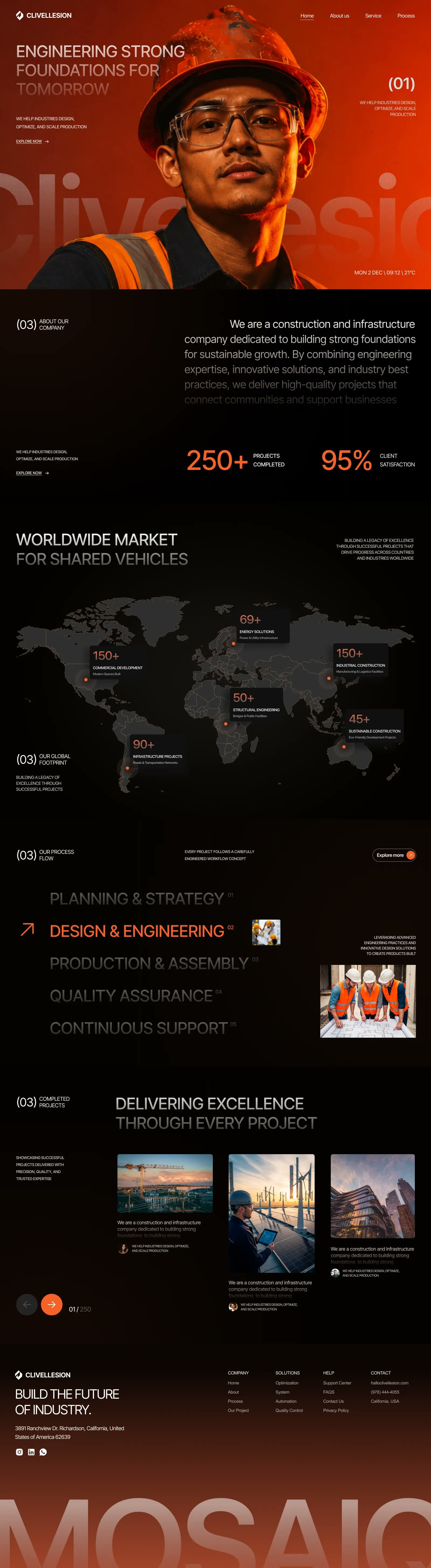 Clivellesion, website design, view 1