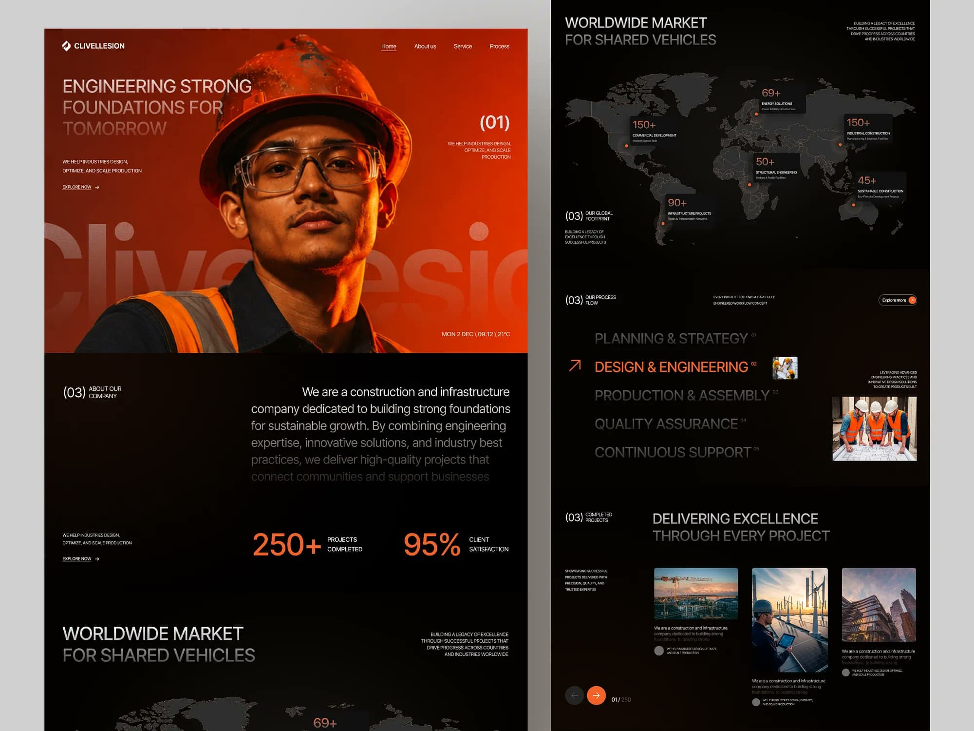 Clivellesion, website design, view 2