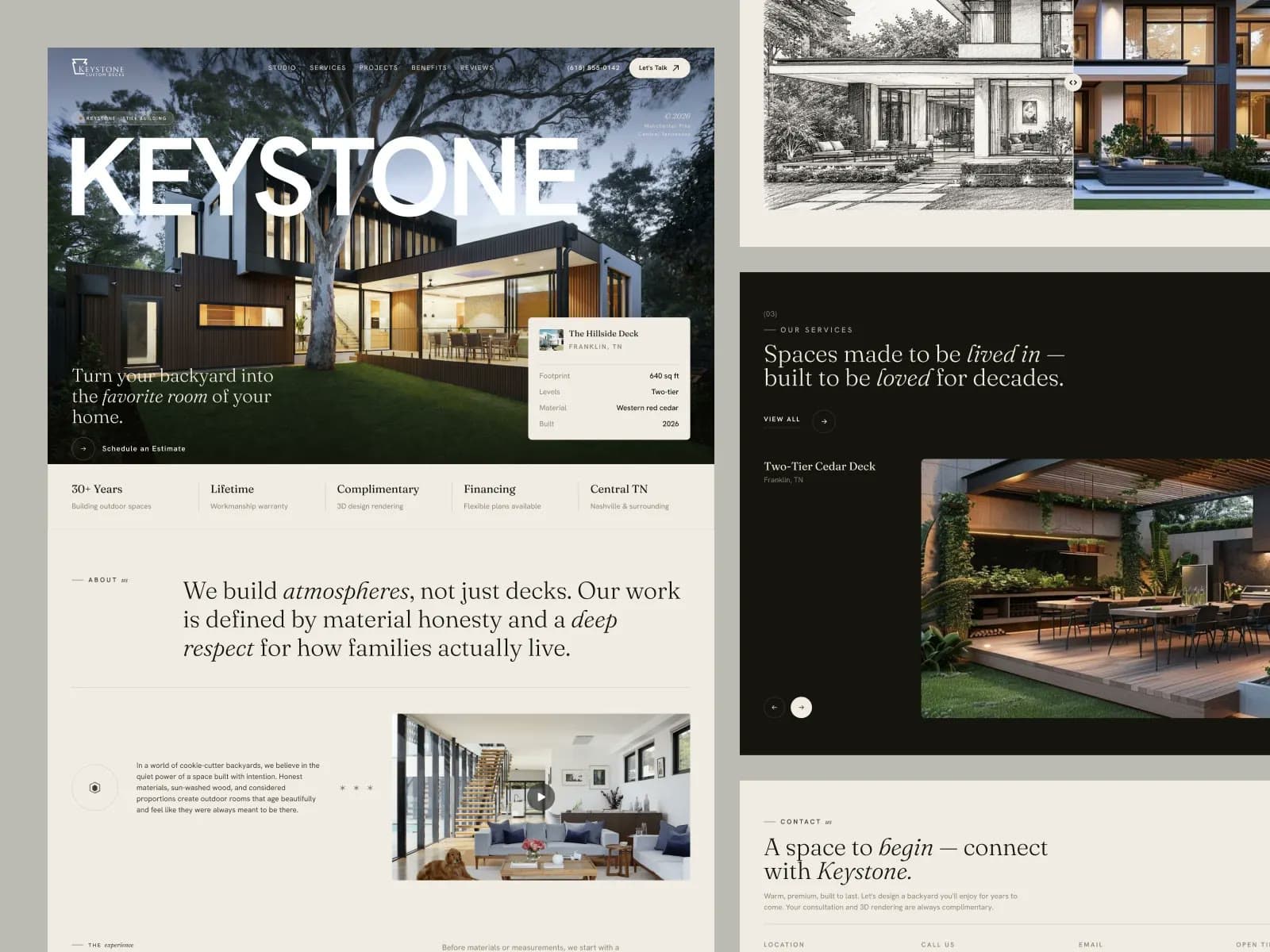 Keystone, landing page design, view 1
