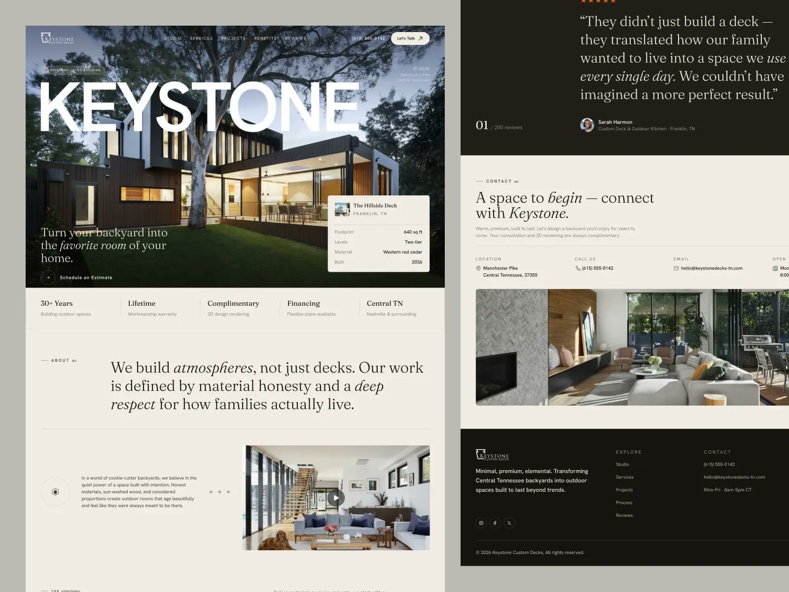 Keystone, landing page design, view 2