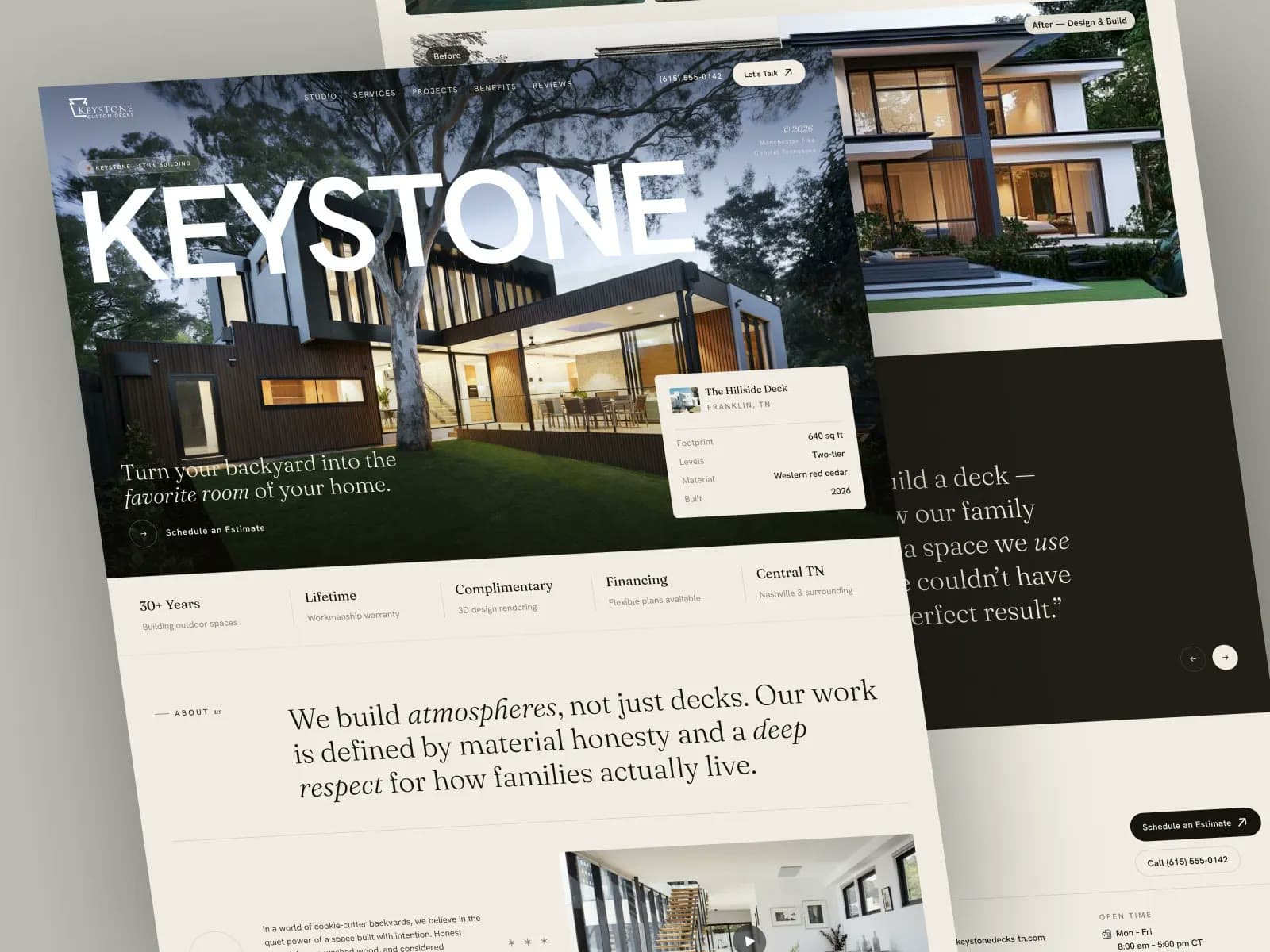 Keystone, landing page design, view 3