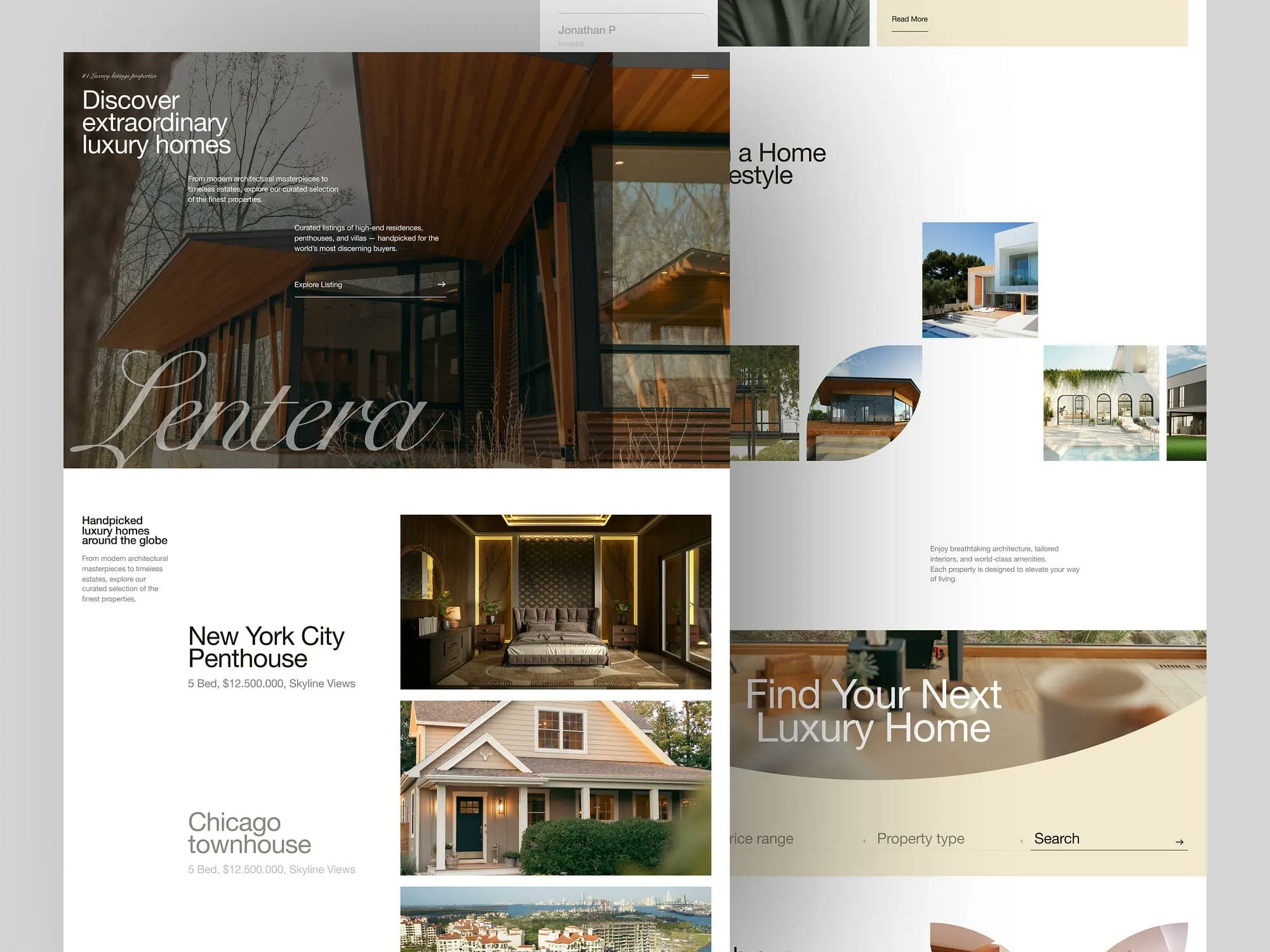 Lentera, landing page design, view 1