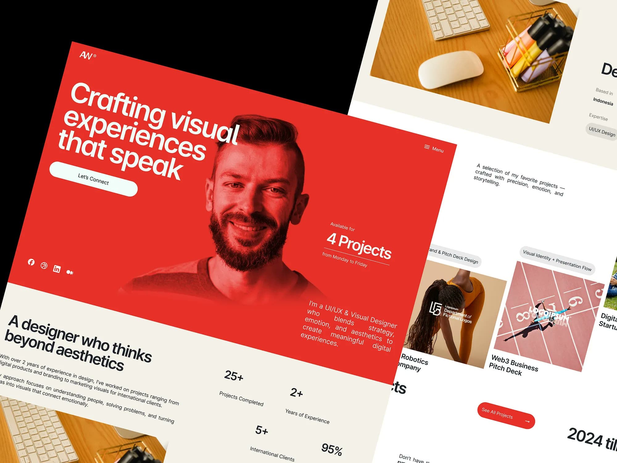Personal Landing Page, landing page design, view 1