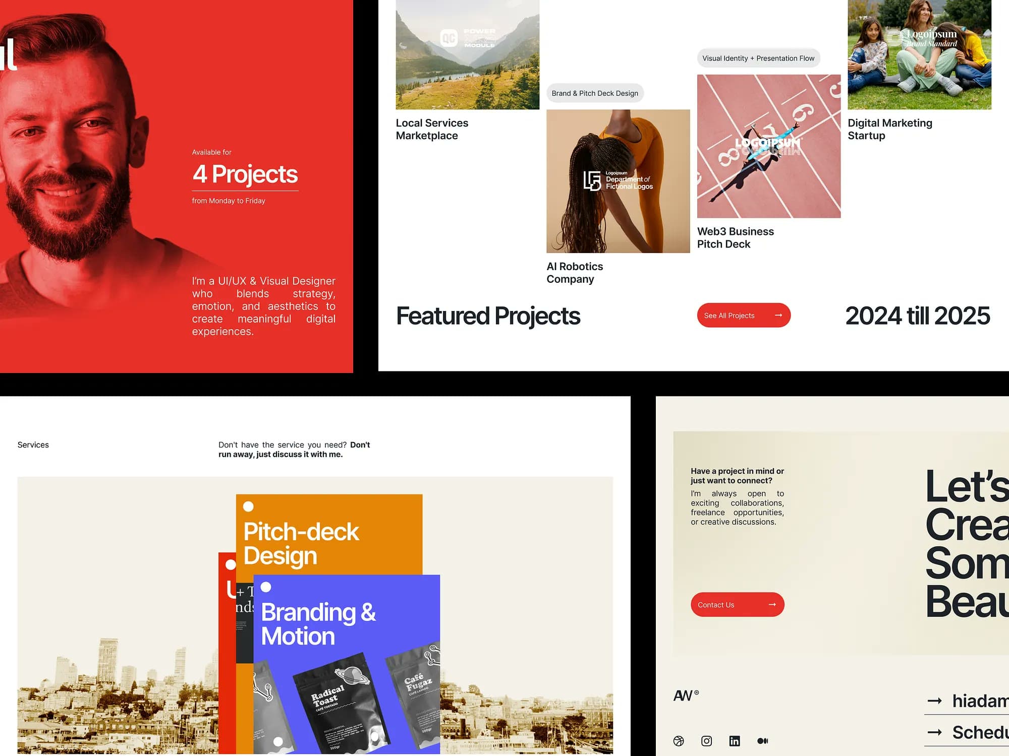 Personal Landing Page, landing page design, view 1