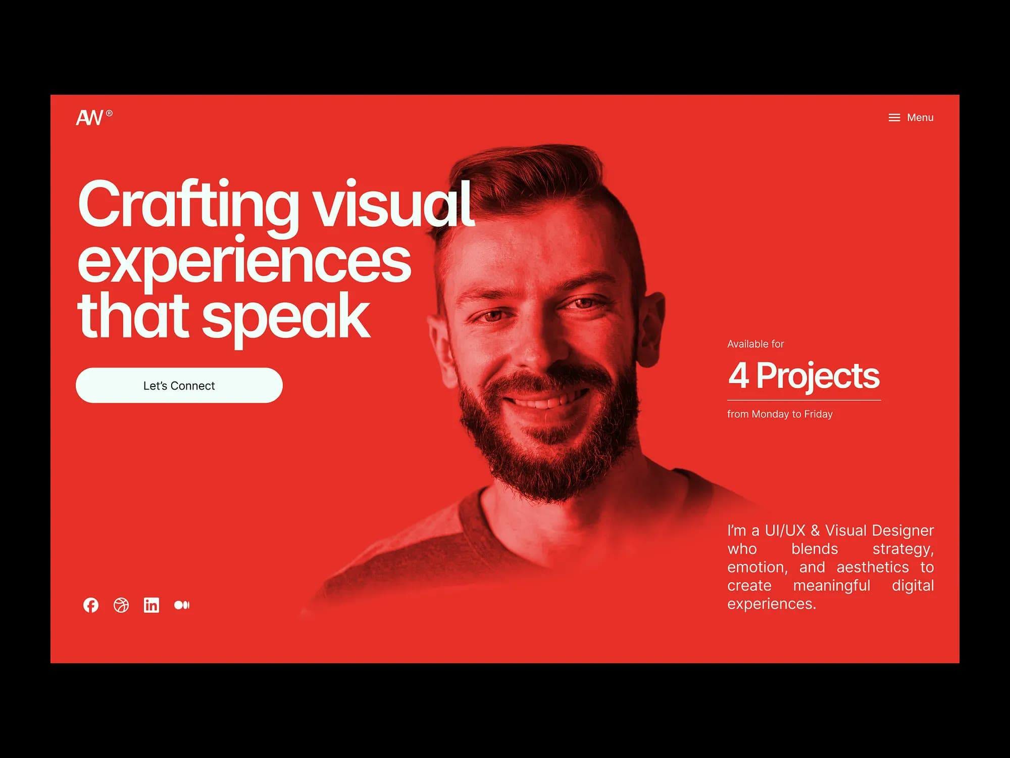 Personal Landing Page, landing page design, view 2