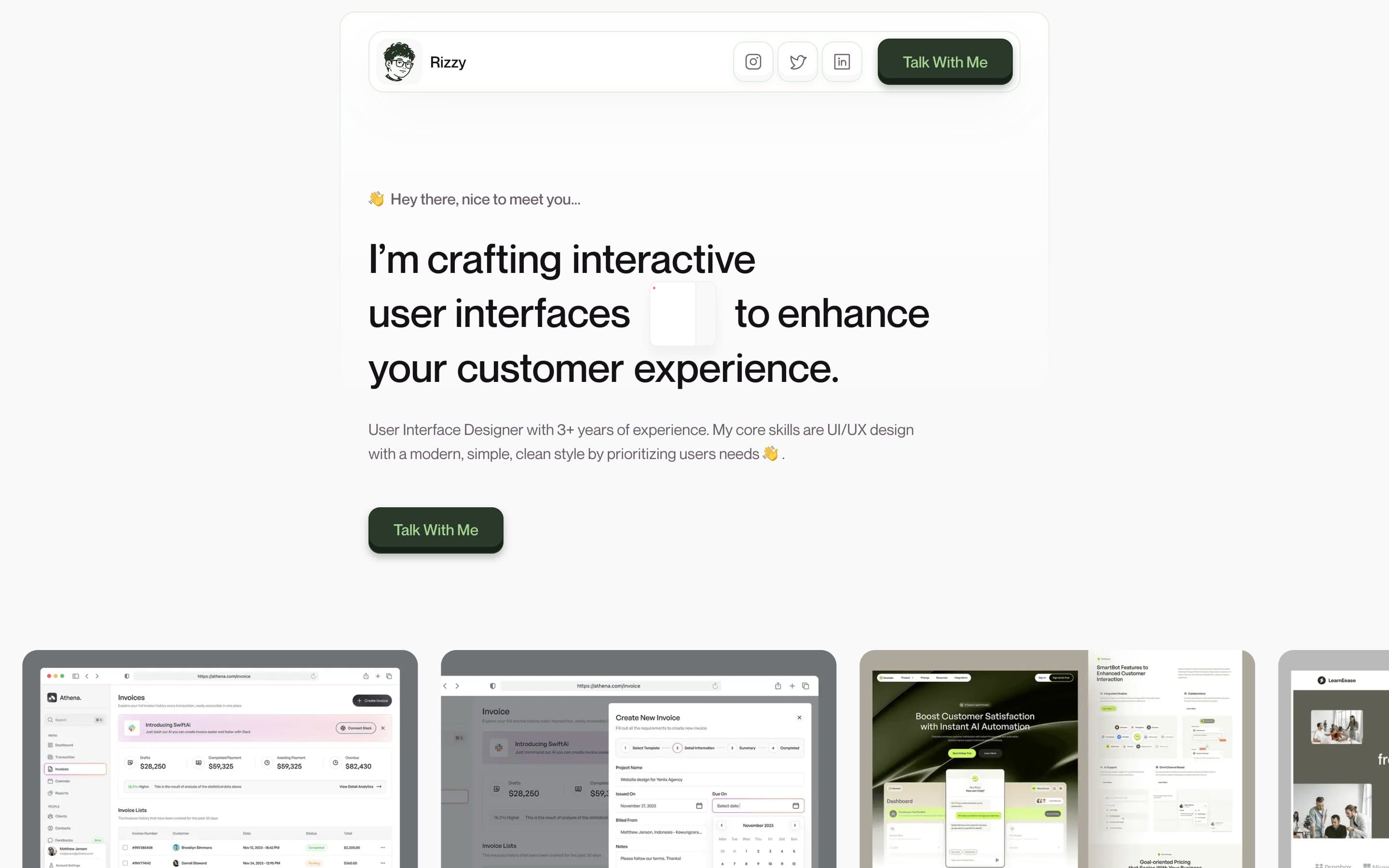 Rizal Ahmad, Portfolio Website