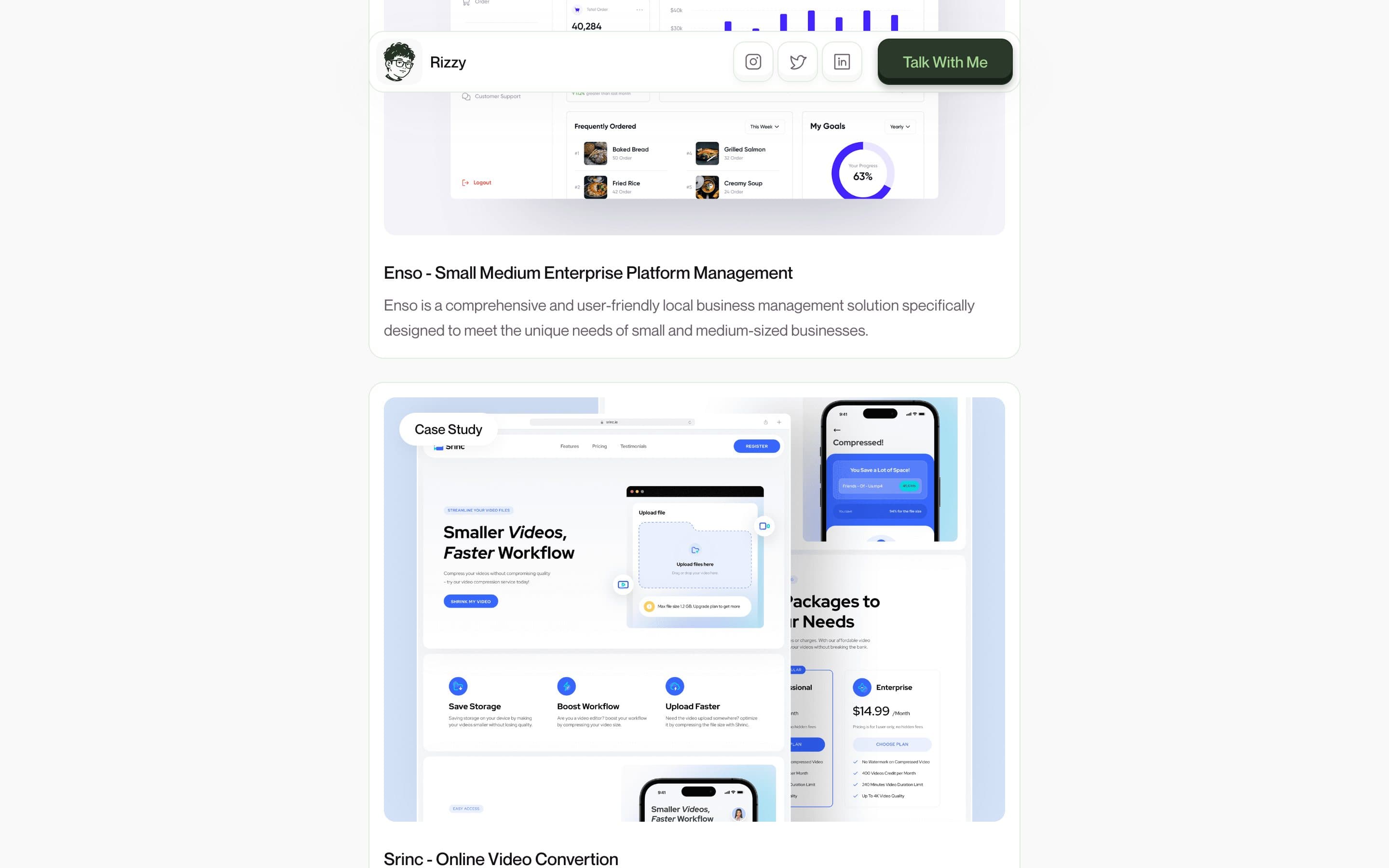 Portfolio section